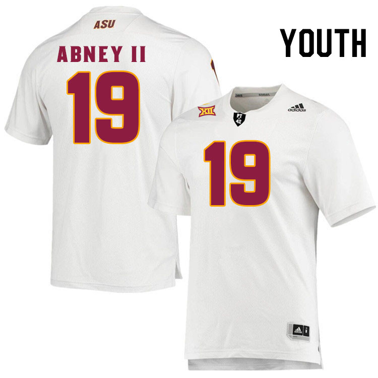 Youth #19 Keith Abney II Arizona State Sun Devils College Football Jerseys Stitched-White